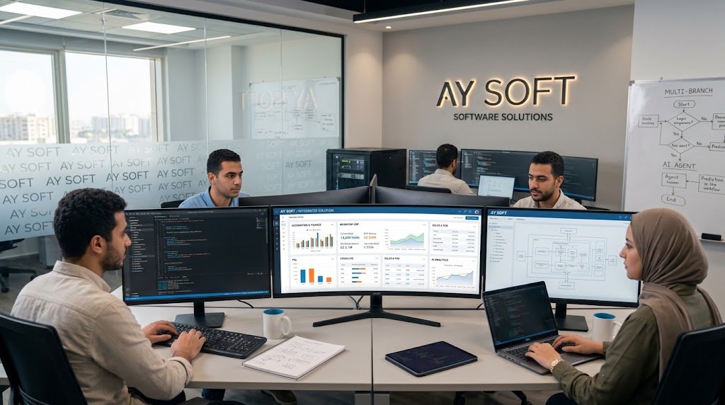 برنامج ERP للحسابات والمخازن وإدارة الشركات من AY Soft